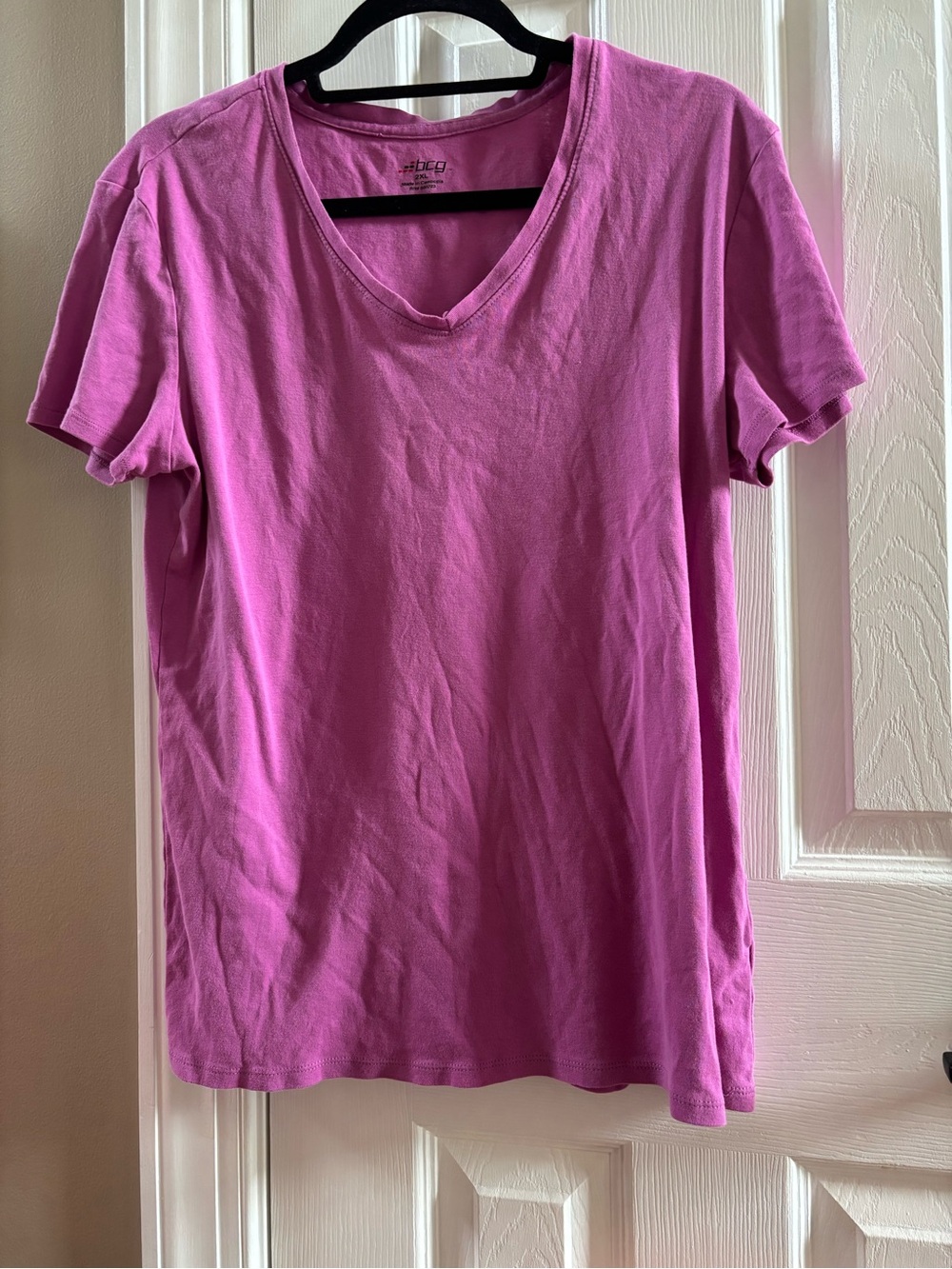 bcg Pink V-Neck Short Sleeve Tee